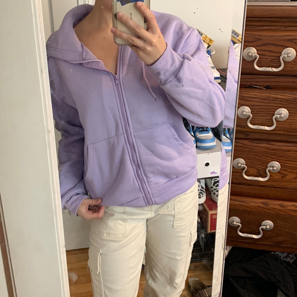 purple sweatshirt